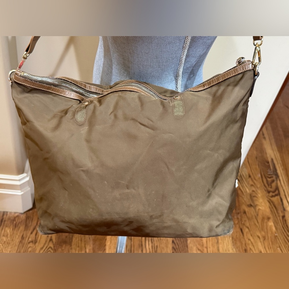 Prada Olive Green Nylon Zip Tote Bag-please read for condition - Picture 4 of 15